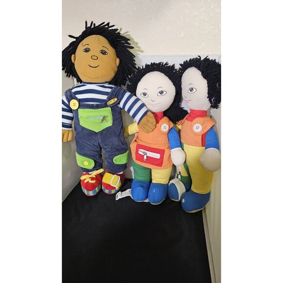 Excellerations Boy and Girl Dressing Dolls Lot Of 3 Z1